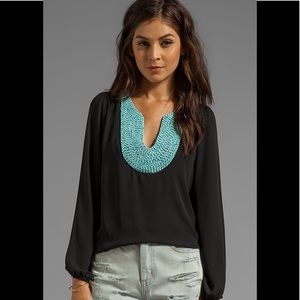 Eighty Six Turquoise Beaded Blouse XS